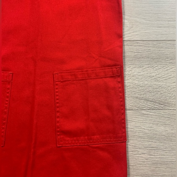 Lazy Oaf Checkered Buckle-Strap Pinafore Red Mini Dress - Picture 9 of 15